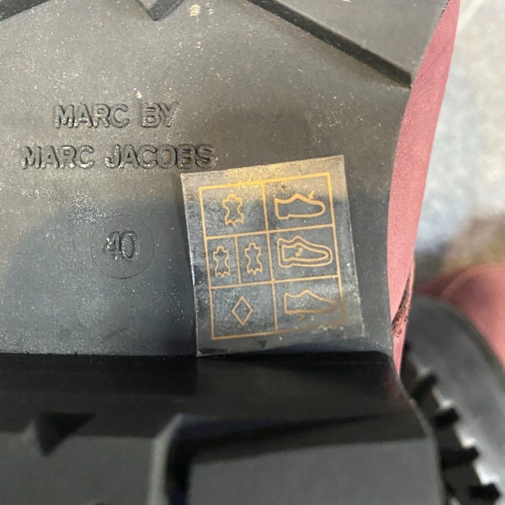 MARC By MARC JACOBS Womens Boots 9 / 40 Red Suede Speed Lace Hikers NEW - Picture 9 of 9